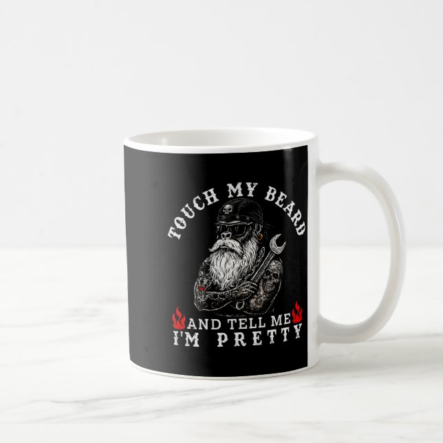 Touch My Beard And Tell Me I'm Pretty Monkey Funny Kaffemugg (Höger)