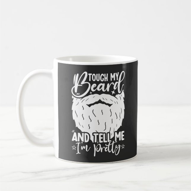 Touch My Beard Söt Pappa Funny Far Sarkastic Kaffemugg (Vänster)