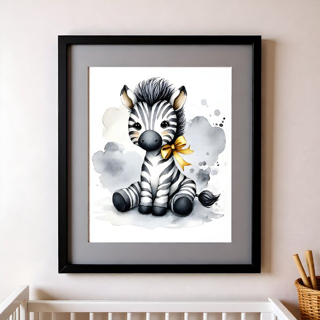 Touch of Color Nursery Djur i djungeln Zebra Poster (Skapare uppladdad)