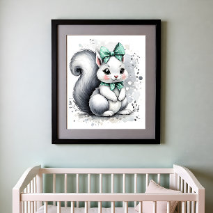 Touch of Color Nursery Skogs Djur Ekorre Poster