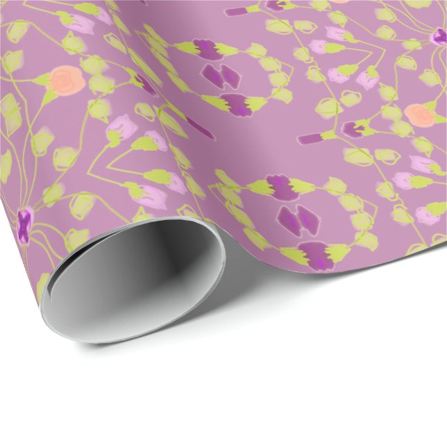 Touch of Lime Green and Lila Presentpapper (Rullad Hörn)