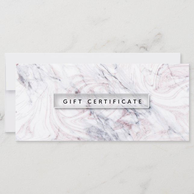Touch of Ro White & Grått Marble Gift Certificate (Framsida)
