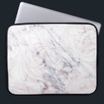 Touch of Ro White & Grått Marble Swirl Chic Trend Laptop Fodral<br><div class="desc">Anpassad design</div>