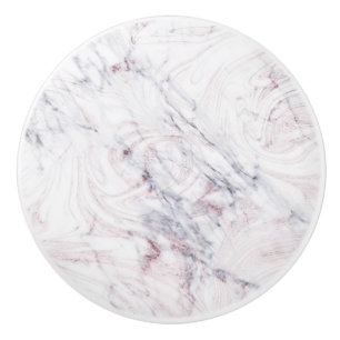Touch of Ro White Grått Marble Swirl Chic Trendig Knopp