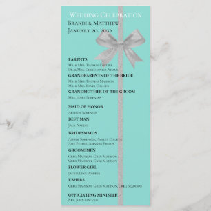 Touch Silver Bröllop Suite Brudens sida Ceremony Program