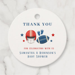 Touchdowand Tiny, Football Baby dusch Gåvor Etiketter