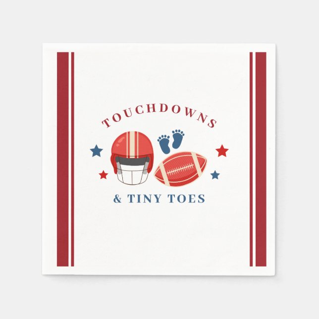Touchdowand Tiny, Football Baby dusch Pappersservett (Framsidan)