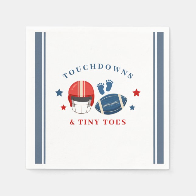 Touchdowand Tiny, Football Baby dusch Pappersservett (Framsidan)