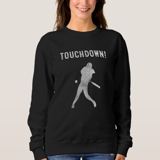 Touchdown Baseball   Baseball Football Sports T Shirt (Framsida)