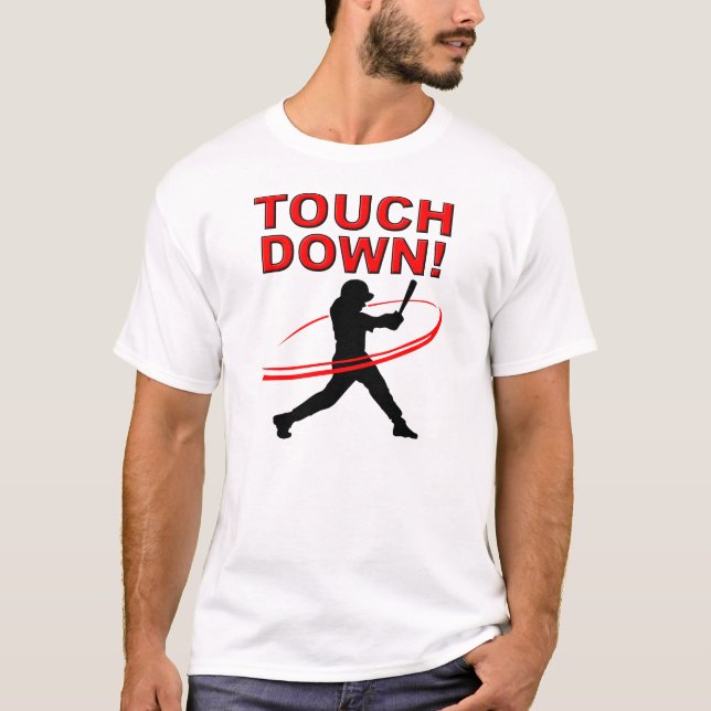 Touchdown Baseball Funny T-shirt (Framsida)
