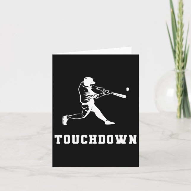 Touchdown Baseball Humor Funny Touchdown Baseball Kort (Framsida)