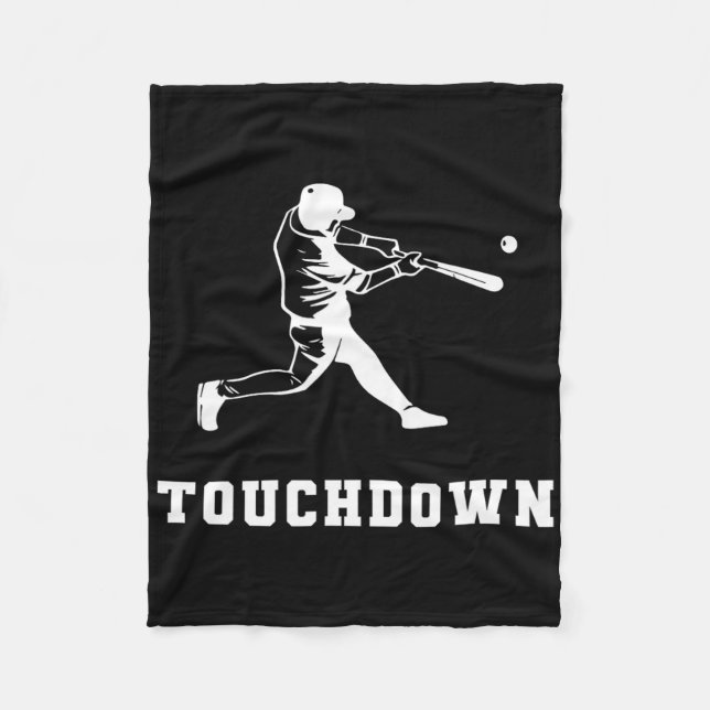 Touchdown Baseball Humor Roligt Touchdown Baseball Fleecefilt (Framsidan)