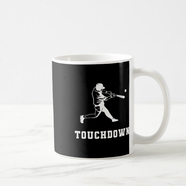 Touchdown Baseball Humor Roligt Touchdown Baseball Kaffemugg (Höger)