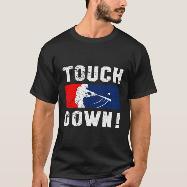 Touchdown Baseball Inspired Dubbla Play Practice G T Shirt (Framsida)