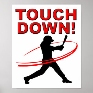 Touchdown Baseboll Rolig Poster