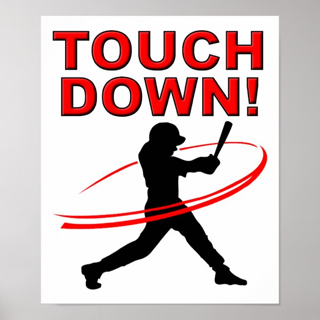 Touchdown Baseboll Rolig Poster (Framsidan)