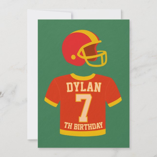Touchdown Birthday Invitation – Football Party Inv Inbjudningar (Framsida)