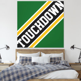 TOUCHDOWN Dynamic Grönt Black Football Rand Canvastryck