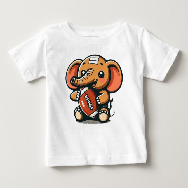 Touchdown Elephant: Tecknad Football T Shirt (Framsida)