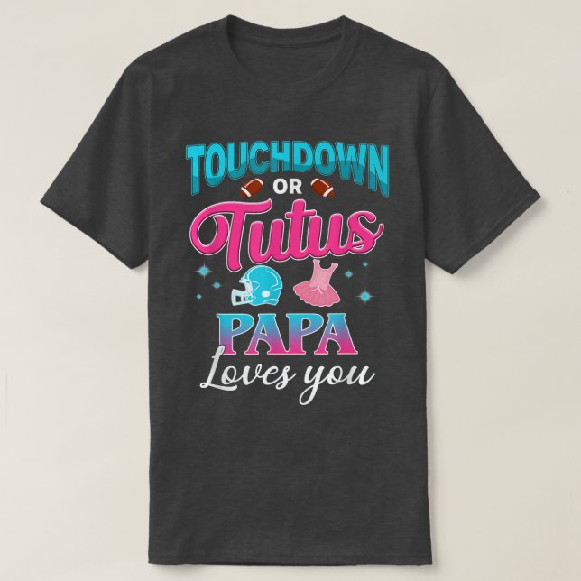 Touchdown eller Matching Bab för gender Pappa T Shirt (Design framsida)