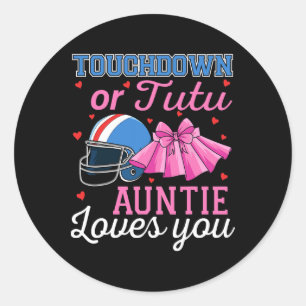 Touchdown Eller Tutu Faster Gillar Dig Fotboll Ba Runt Klistermärke