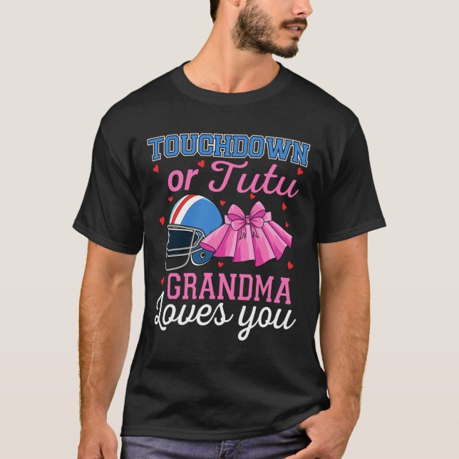 Touchdown eller Tutu Mormor älskar dig fotboll Gen T Shirt (Framsida)