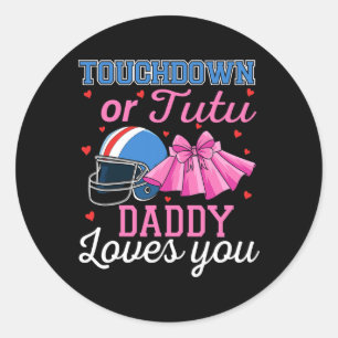 Touchdown Eller Tutu Pappa Älskar Dig Fotboll Ba Runt Klistermärke