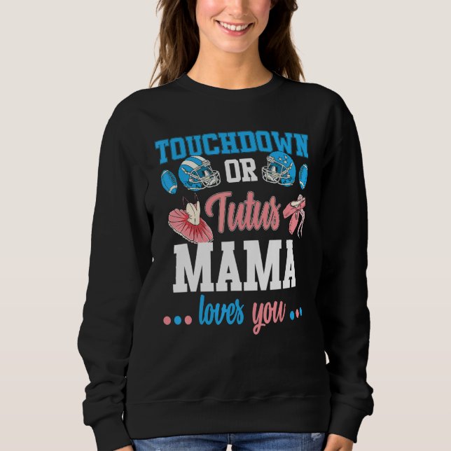 Touchdown eller Tutus Gender Reveal Mamma Baby Ann T Shirt (Framsida)