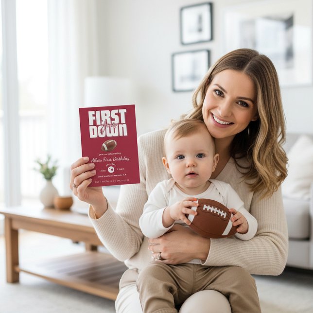 Touchdown First Birthday Football Invite Inbjudningar (Skapare uppladdad)