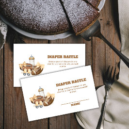 Touchdown Football Boy Diaper Raffle Baby Shower Tilläggskort