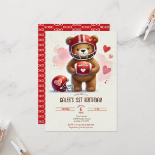 Touchdown Fotboll Teddybjörn Alla hjärtans dag-kor Inbjudningar