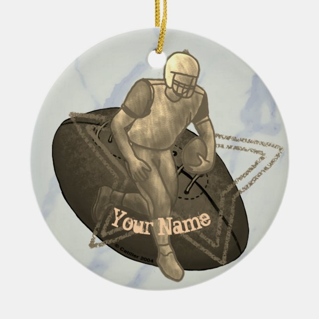 Touchdown fotbollsprydnad julgransprydnad keramik (Framsidan)