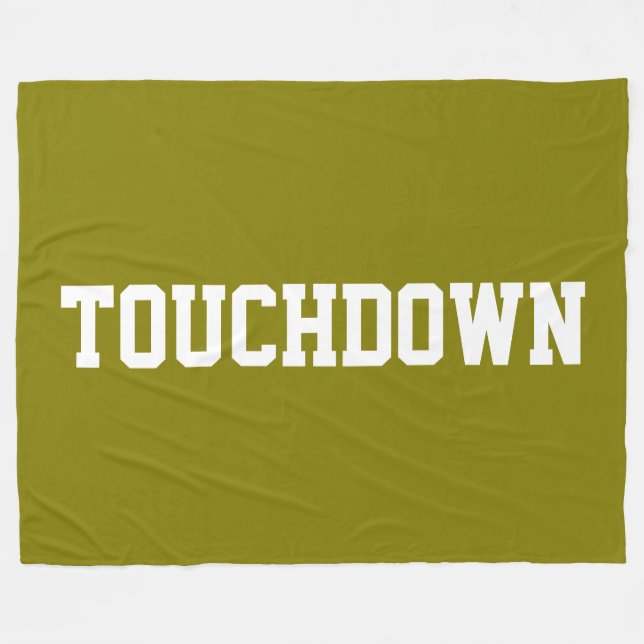 TOUCHDOWN Golden Olive Atletic Vit Blocktext  Fleecefilt (Framsidan (Horisontell))
