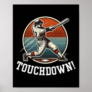 Touchdown Homerun Sport Mash Up Fotboll Baseboll Poster
