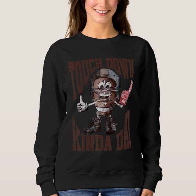 Touchdown Kinda Day Retro American Football Sports T Shirt (Framsida)