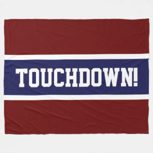 TOUCHDOWN Navy Blue Bold Red White Rand Fleecefilt