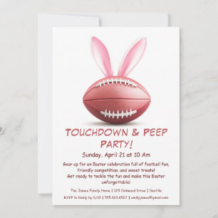 Touchdown & Peep-fest – Påskfotbolls-inbjudan Inbjudningar