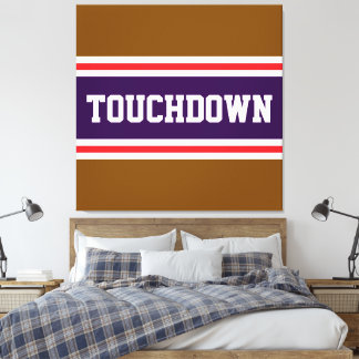 TOUCHDOWN Purple Red White Brown Racing Stripes Canvastryck
