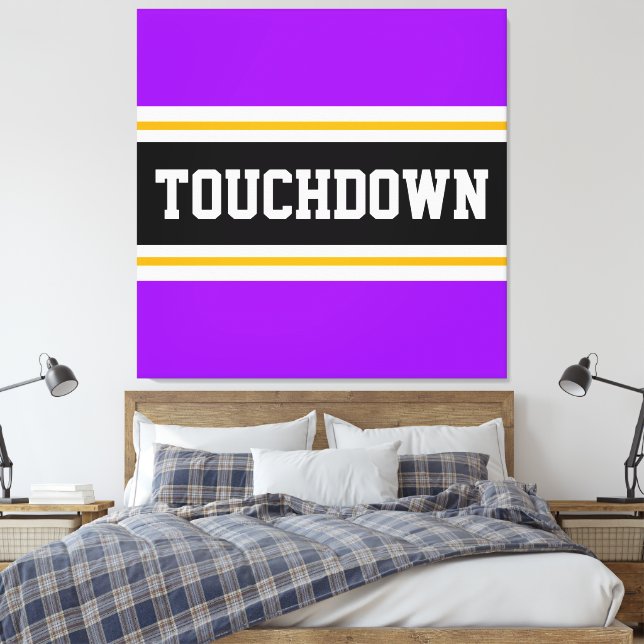 TOUCHDOWN Sporty Black Bright Lila Rand Canvastryck (Insitu (sovrum))