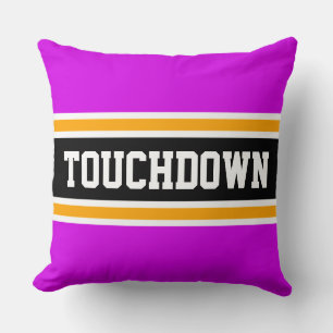 TOUCHDOWN Sporty Fold Rosa Black Gult Rand Kudde