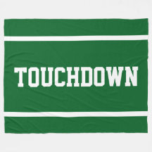 TOUCHDOWN Sporty White Text Stripes On Deep Green