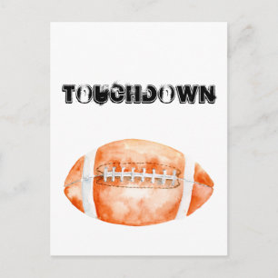 "touchdown" (touchdown) för fotboll för vattenfärg vykort
