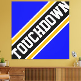 TOUCHDOWN Vivid Blue Gult Black Tävla Rand Canvastryck