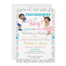 Touchdowns eller Tutus Gender Reveal bjudning