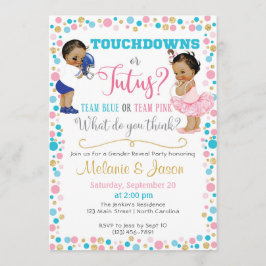 Touchdowns eller Tutus Gender Reveal bjudning Inbjudningar