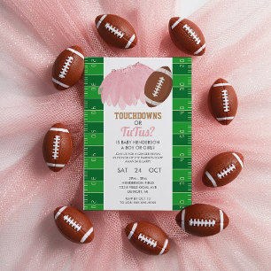 Touchdowns- eller Tutus Gender Reveal-inbjudan Inbjudningar
