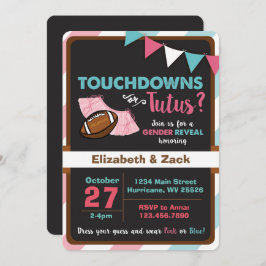 Touchdowns- eller Tutus Gender Reveal-inbjudan Inbjudningar