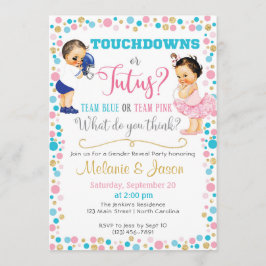 Touchdowns- eller Tutus Gender Reveal-inbjudan Inbjudningar