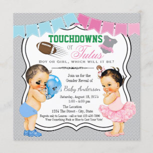 Touchdowns eller Tutus Könsbestämmande Festinbjuda Inbjudningar