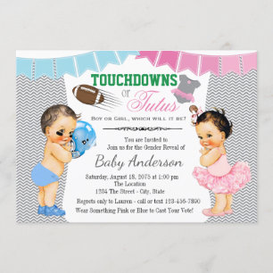 Touchdowns eller Tutus Könsbestämmande Festinbjuda Inbjudningar